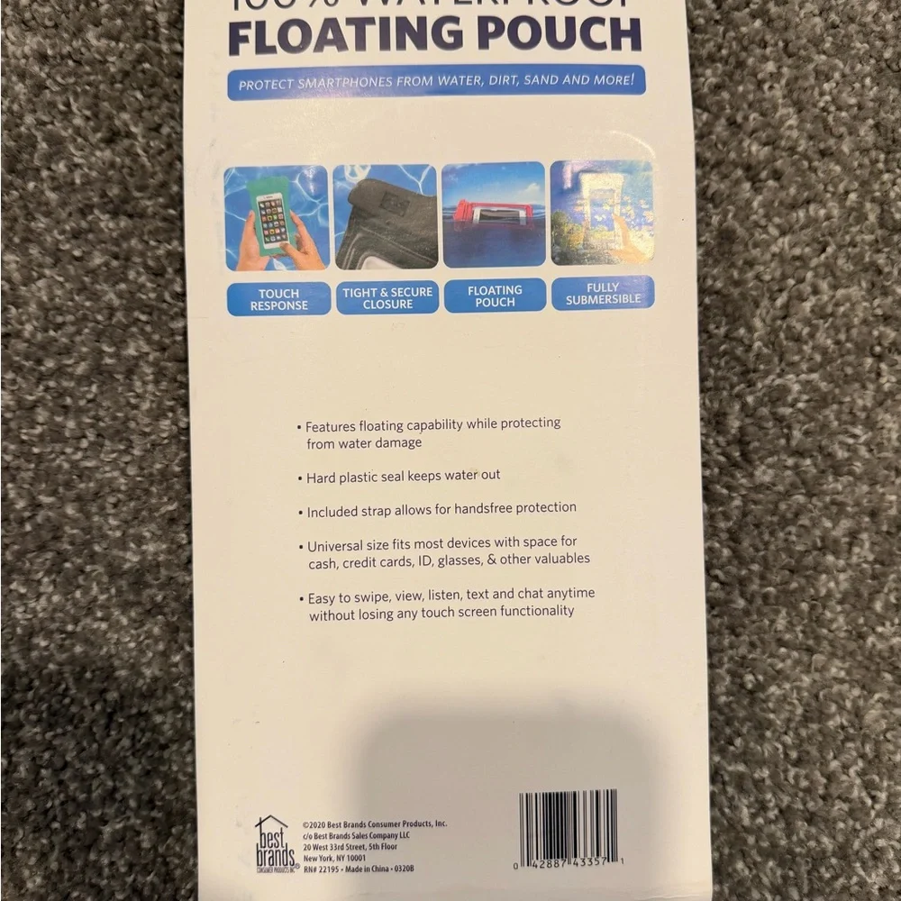 NIB - 100% Waterproof Floating Pouch - Pink